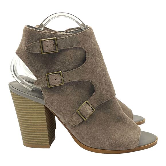 Melrose & Market Booties Womens 8.5 Suede Coastal Cowgirl Boho Peep Toe Boot - Picture 1 of 13